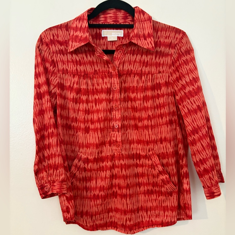 MICHAEL Michael Kors 100% Cotton Orange Top, Size 10